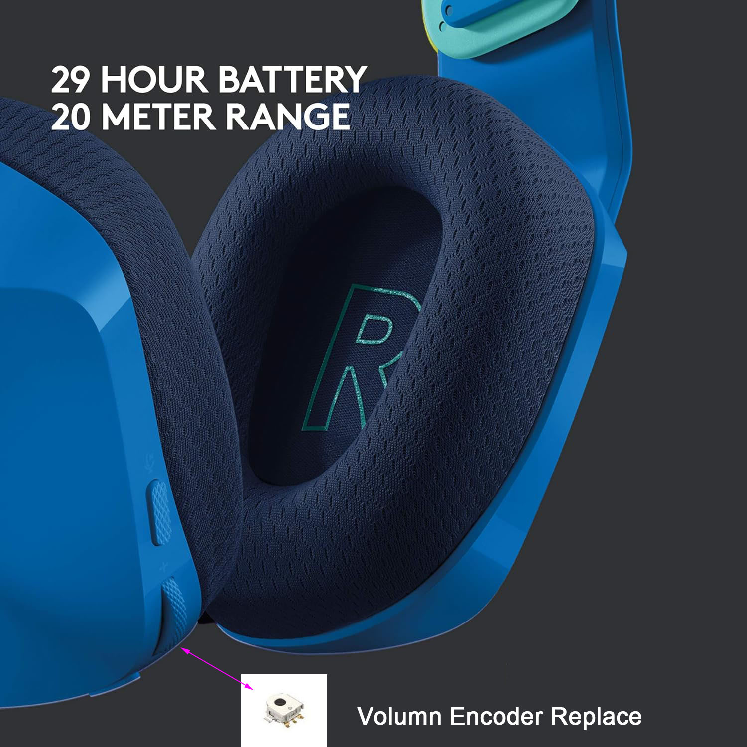 Electronics Repair Book - Logitech G733/G335/G535 Gaming Headset Lautstärkeregler Encoder