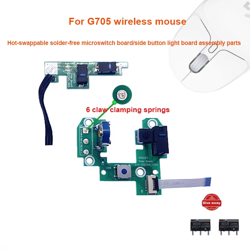 Electronics Repair Book - Für G705 Maus Hot-Swap schweißfreie Mikroschalterplatine