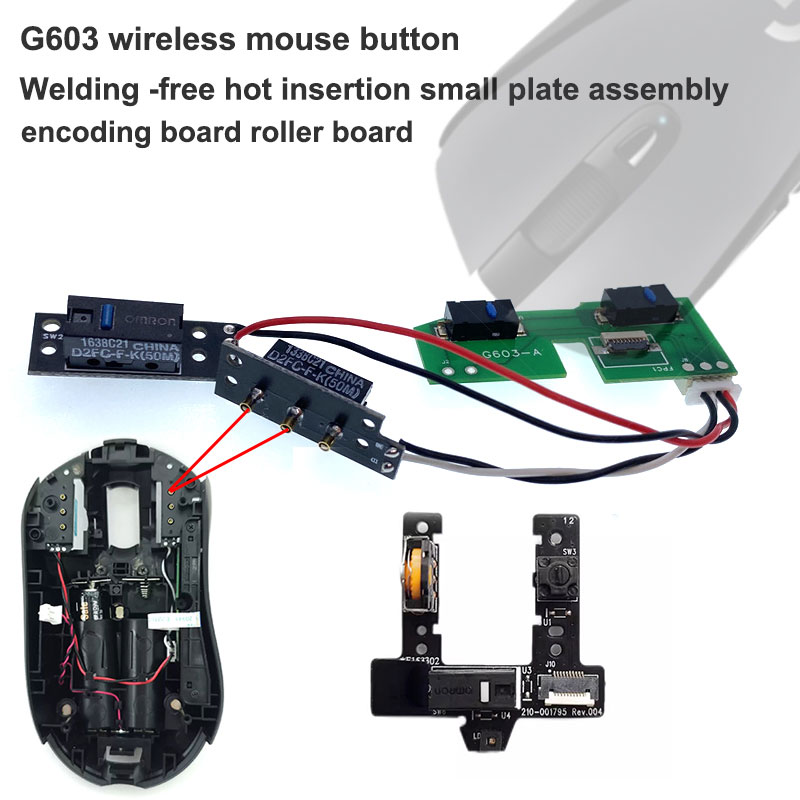 Electronics Repair Book - Lötfreie Hot-Swap-fähige Tastenplatine/Rollen-Kodierungsplatine, kompatibel mit G603-Maus-Reparatur-Ersatzteilen