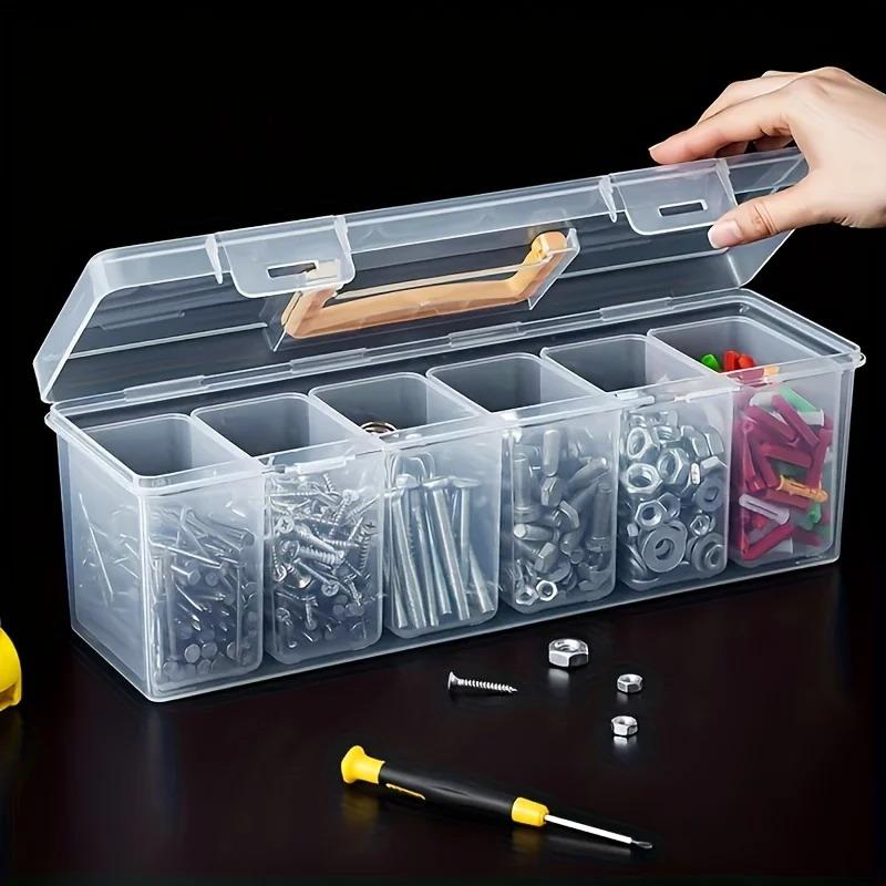 Electronics Repair Garage - 7-teiliges Transparentes Aufbewahrungsbox-Set mit Verstellbaren Trennwänden